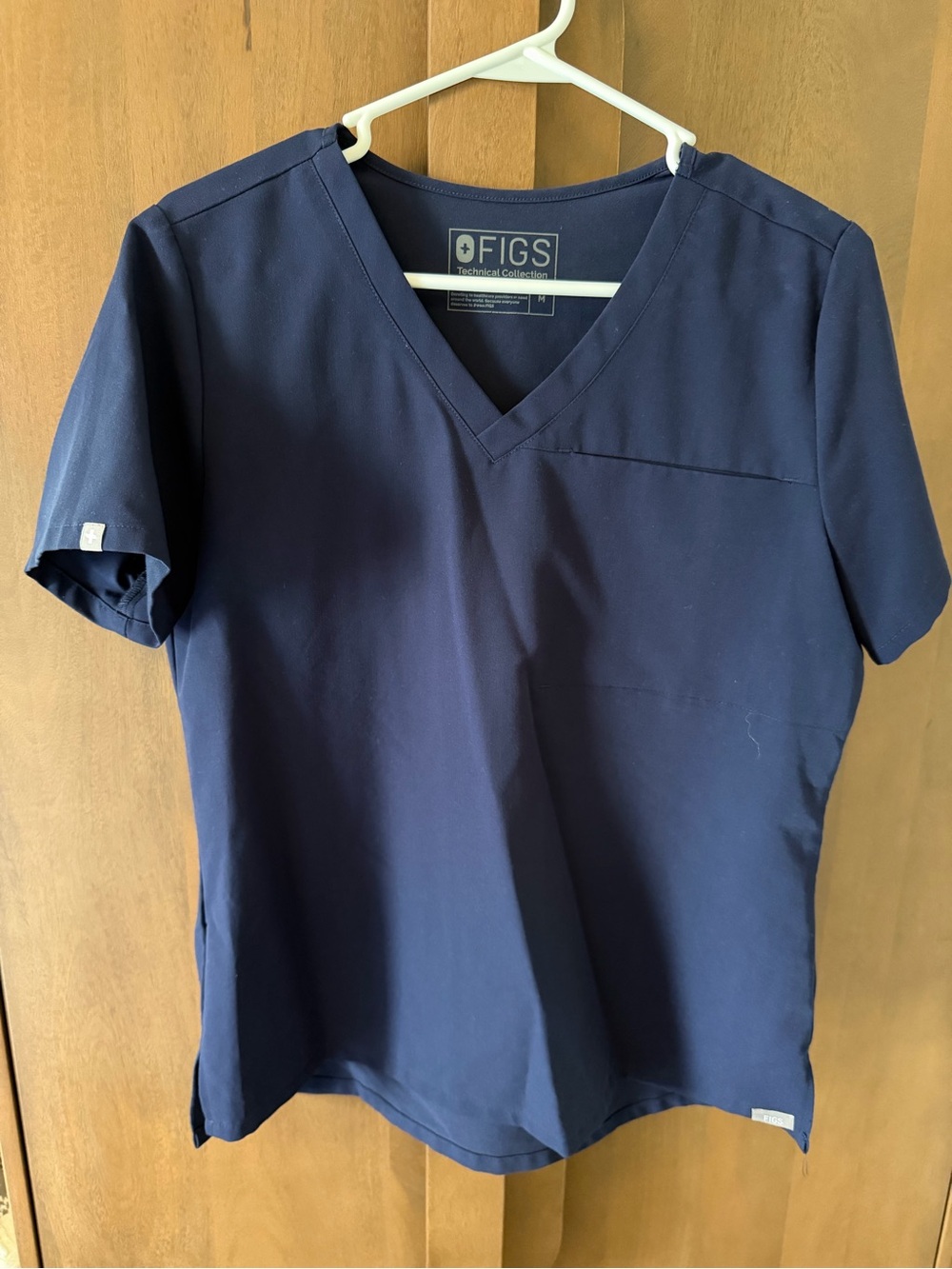 Figs Women's V-Neck Scrub Top in Navy Blue